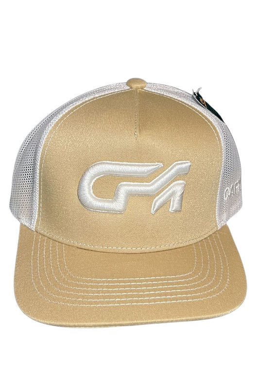 Gorra con Malla Bicolor Beige - Blanco