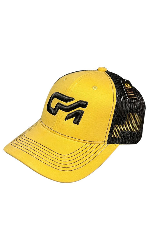 Gorra con Malla Bicolor amarillo mostaza - Negro