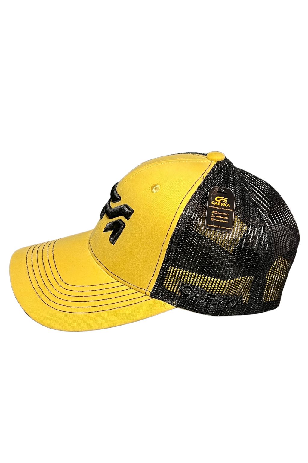 Gorra con Malla Bicolor amarillo mostaza - Negro