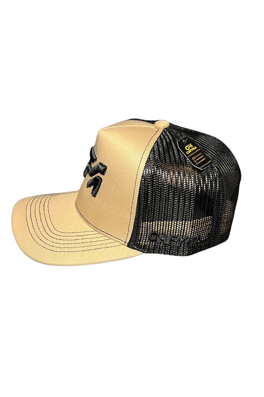 Gorra con Malla Bicolor Beige - Negro