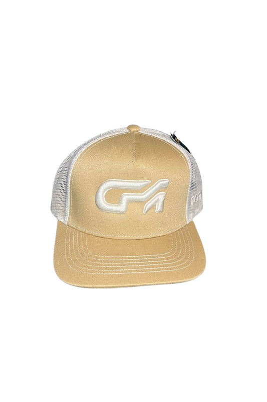 Gorra con Malla Bicolor Beige - Blanco