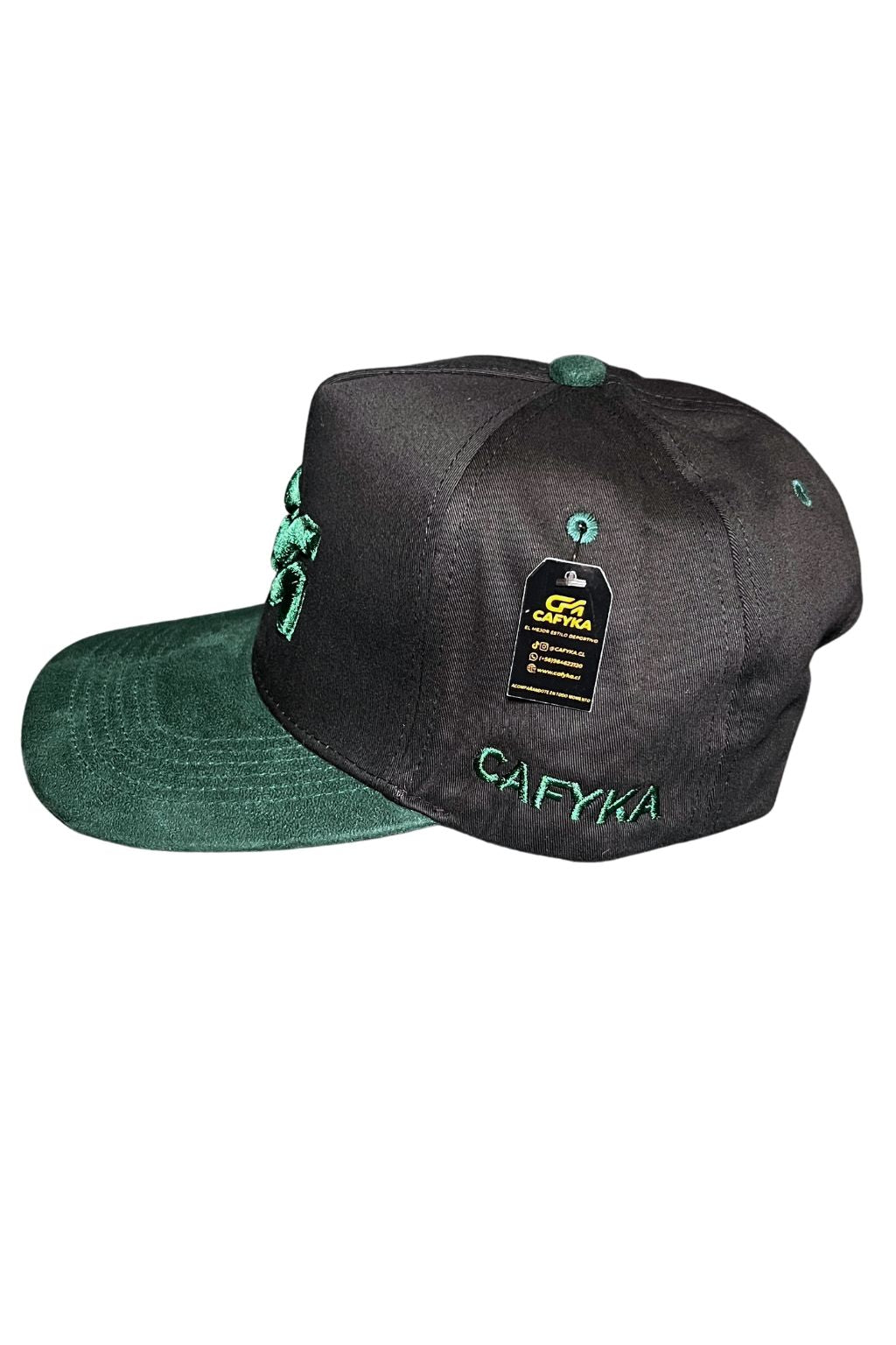 Gorra Bicolor Negro - Verde / Visera Gamuza