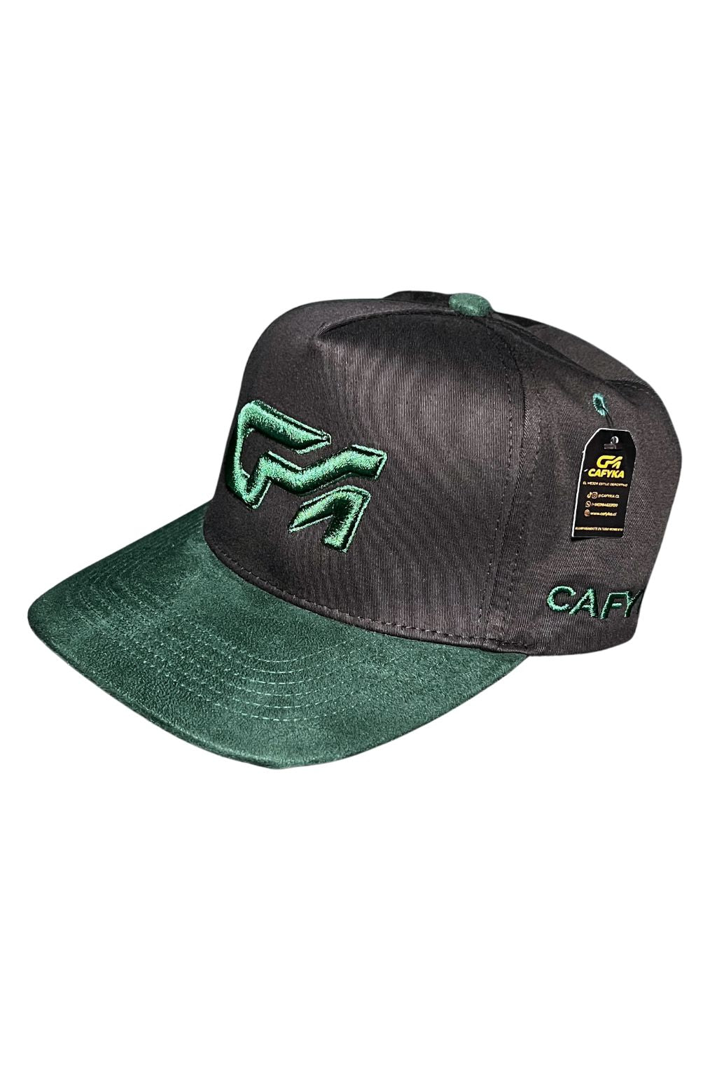 Gorra Bicolor Negro - Verde / Visera Gamuza