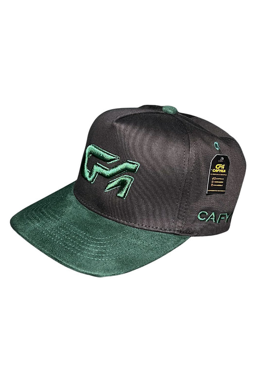 Gorra Bicolor Negro - Verde / Visera Gamuza