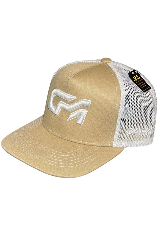 Gorra con Malla Bicolor Beige - Blanco