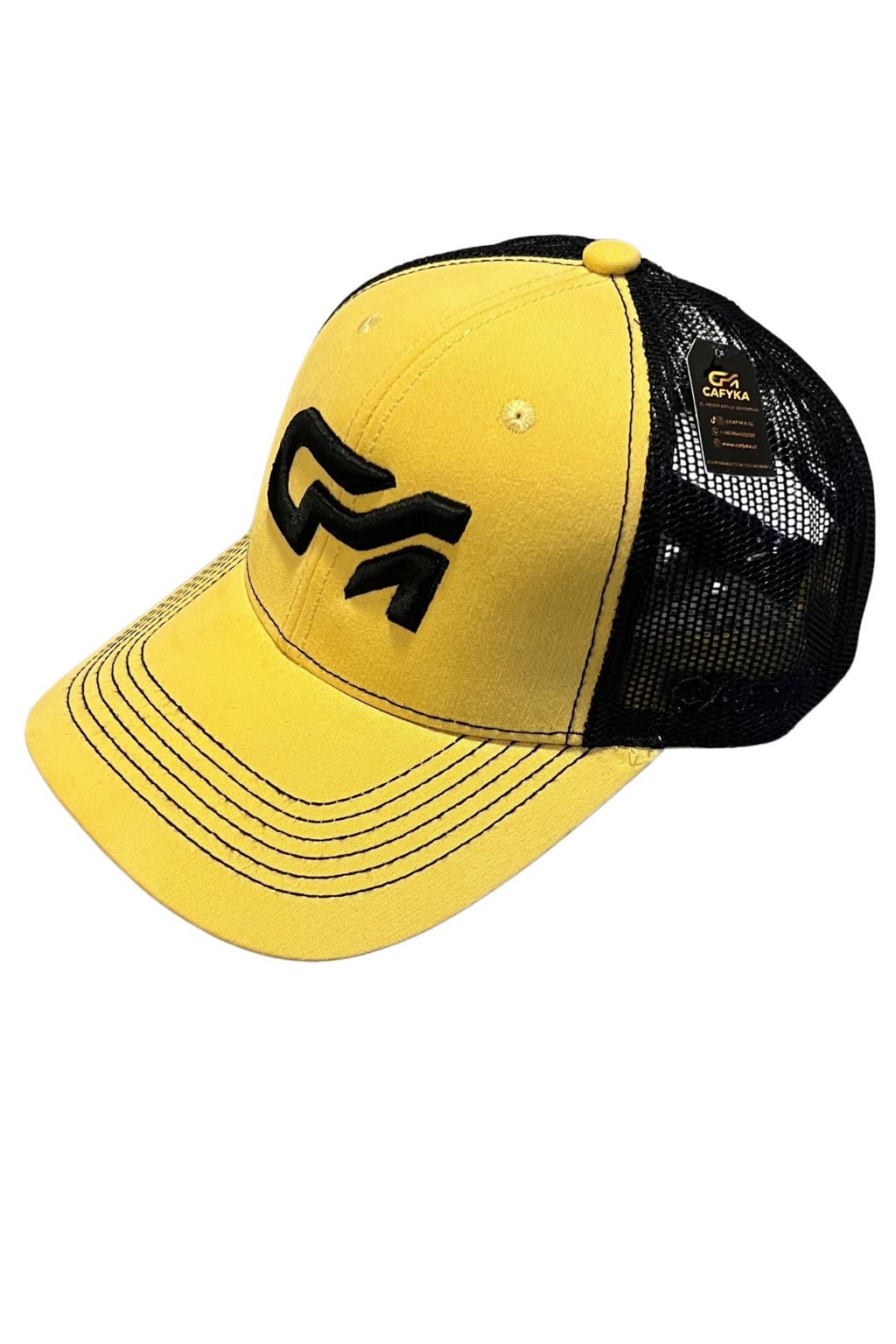 Gorra con Malla Bicolor amarillo mostaza - Negro